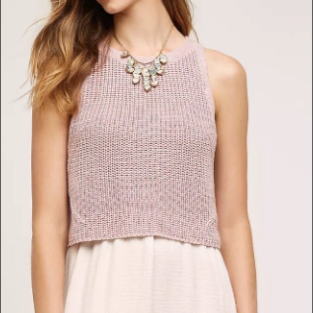 Anthropologie layered knit maxi dress
